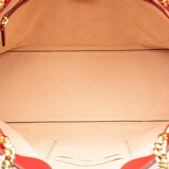 GUCCI Red Leather Shoulder Bag - Picture 5 of 10